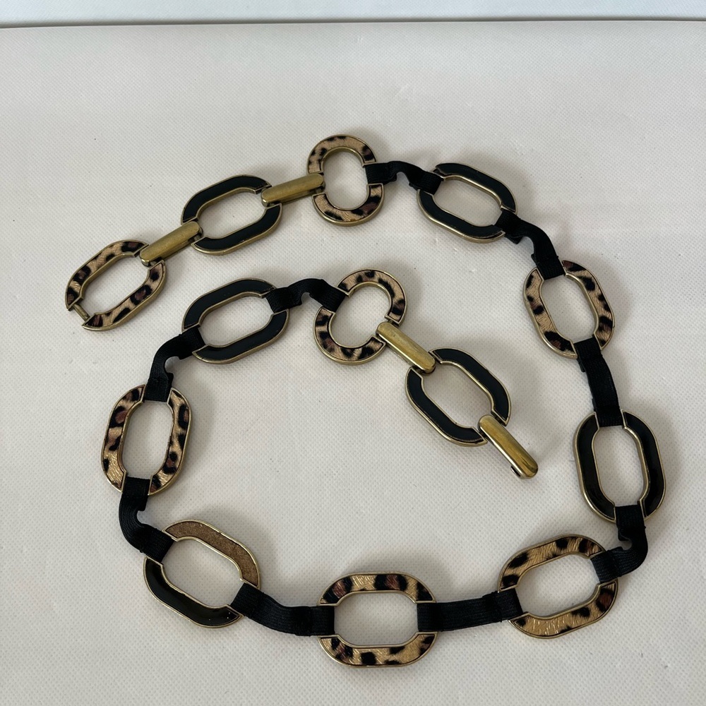 Cheetah Leopard Gold Chain Belt